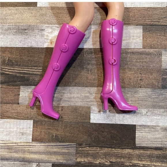 Toys | Vintage Barbie Doll Mod Retro Style Pink Knee High Boots By